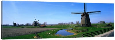 Windmills near Alkmaar Holland (Netherlands) Canvas Art Print - Netherlands Art