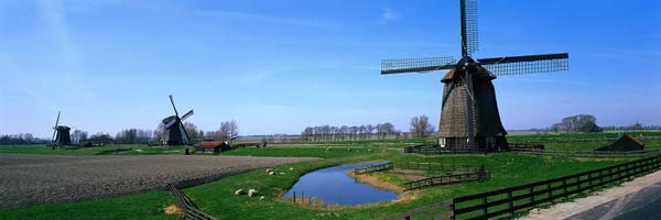 Netherlands: Windmills near Alkmaar Holland (Netherlands) by Panoramic Images
