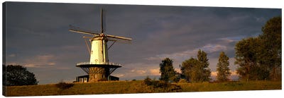 Windmill Veere Nordbeveland The Netherlands Canvas Art Print - Panoramic & Horizontal Wall Art
