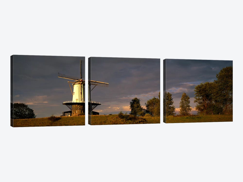 Windmill Veere Nordbeveland The Netherlands by Panoramic Images 3-piece Canvas Wall Art
