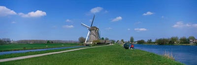 Windmill and Canals near Leiden The Netherlands by Panoramic Images multi panel art