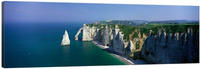 Coastal Landscape, Etretat, Normandy, France Canvas Art Print - Normandy