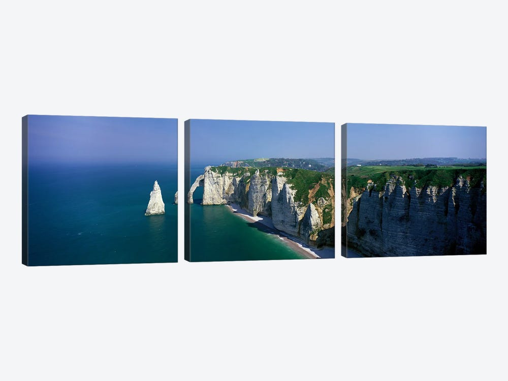 Coastal Landscape, Etretat, Normandy, France by Panoramic Images 3-piece Canvas Art Print