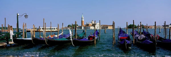 Church of San Giorgio Maggiore and Gondolas Venice Italy