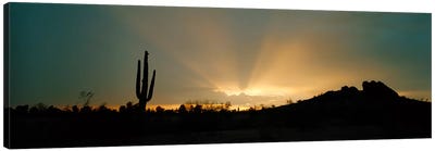 Desert Sunbeams, Near Phoenix, Arizona, USA Canvas Art Print - Desert Landscape Photography