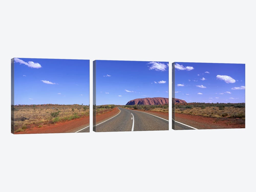 Road and Ayers Rock Australia by Panoramic Images 3-piece Canvas Print