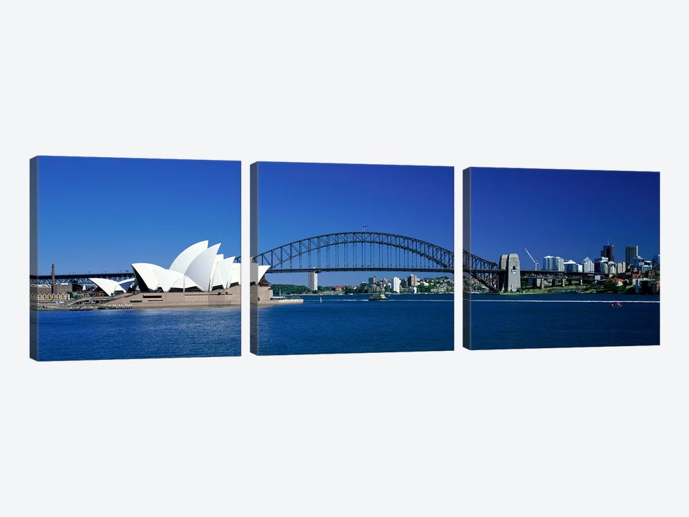 Sydney Harbour, Sydney, New South Wales, Commonealth Of Australia by Panoramic Images 3-piece Canvas Print