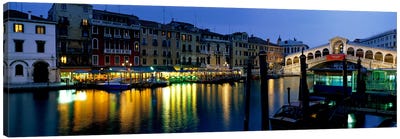 Grand Canal and Rialto Bridge Venice Italy Canvas Art Print - Venice Art