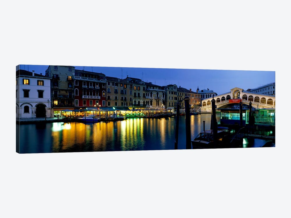 Grand Canal and Rialto Bridge Venice Italy by Panoramic Images 1-piece Canvas Artwork
