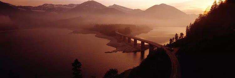 Sylvenstein Lake with Bridge Bavaria Germany