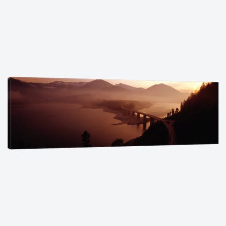 Sylvenstein Lake with Bridge Bavaria Germany Canvas Print #PIM3931} by Panoramic Images Canvas Wall Art