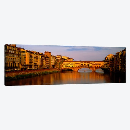 Ponte Vecchio Arno River Florence Italy Canvas Print #PIM3933} by Panoramic Images Canvas Wall Art
