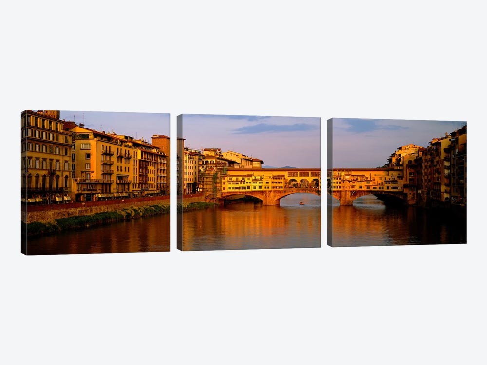 Ponte Vecchio Arno River Florence Italy by Panoramic Images 3-piece Canvas Art