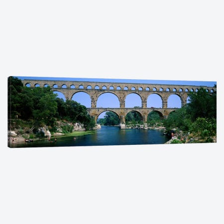 Pont du Gard Roman Aqueduct Provence France Canvas Print #PIM3934} by Panoramic Images Art Print