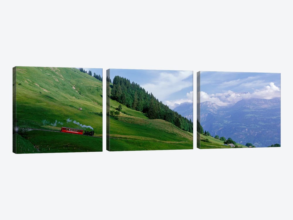 Steam Train near Brienz Switzerland by Panoramic Images 3-piece Canvas Wall Art