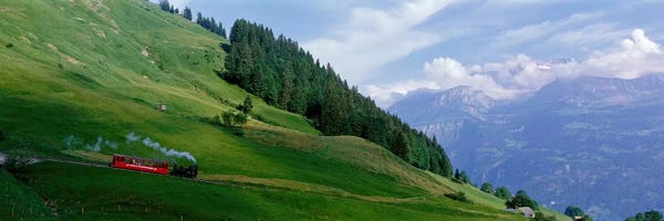 Switzerland: Steam Train near Brienz Switzerland by Panoramic Images