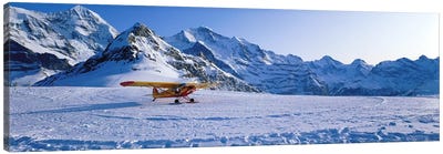 Ski Plane Mannlichen Switzerland Canvas Art Print - Switzerland Art