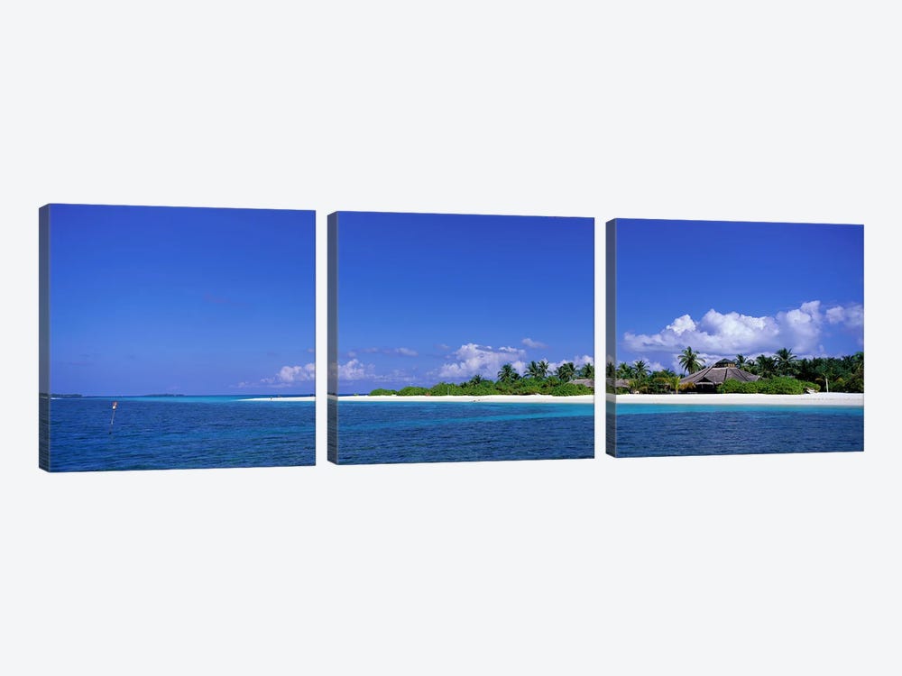 Beach Scene Maldives by Panoramic Images 3-piece Canvas Wall Art