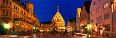 Nighttime At Christmas, Marktplatz, Rothenburg ob der Tauber, Bavaria, Germany by Panoramic Images acrylic art print