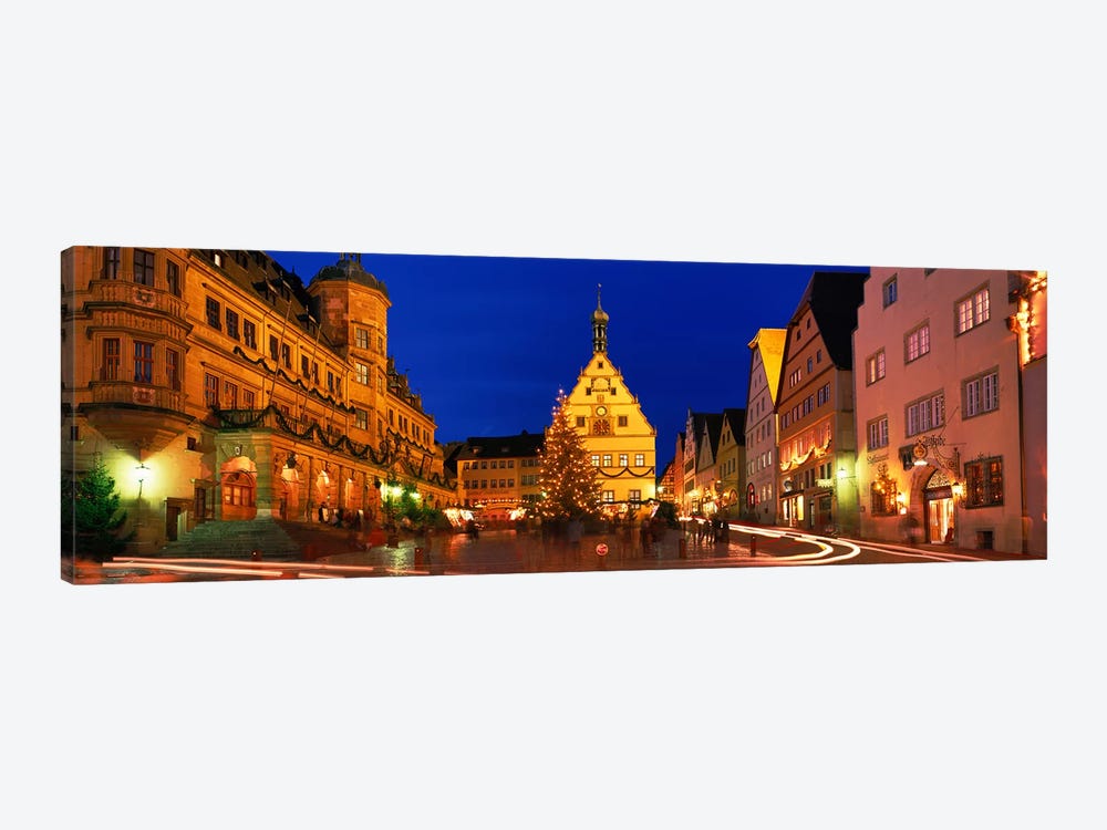Nighttime At Christmas, Marktplatz, Rothenburg ob der Tauber, Bavaria, Germany by Panoramic Images 1-piece Art Print