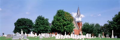 Cemetery in front of a church, Clynmalira Methodist Cemetery, Baltimore, Maryland, USA by Panoramic Images canvas print