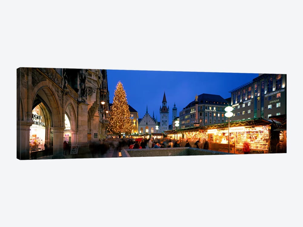 Nighttime At Christmas, Marienplatz, Munich, Bavaria, Germany by Panoramic Images 1-piece Canvas Art Print