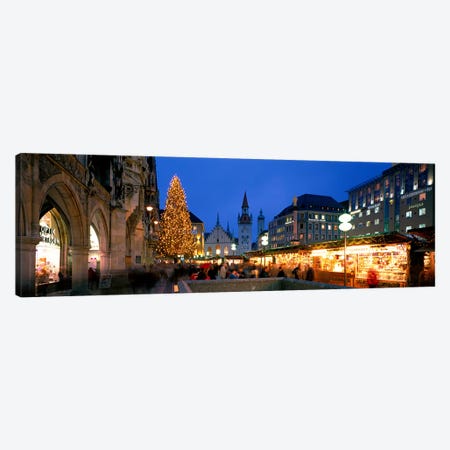 Nighttime At Christmas, Marienplatz, Munich, Bavaria, Germany Canvas Print #PIM3950} by Panoramic Images Canvas Wall Art