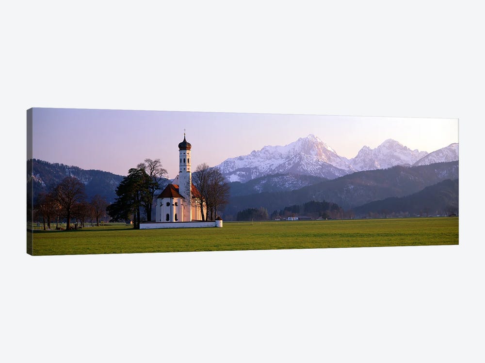St Coloman Church and Alps Schwangau Bavaria Germany by Panoramic Images 1-piece Canvas Print