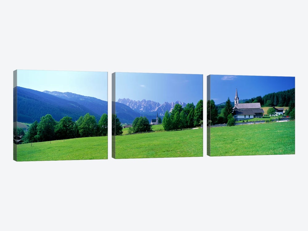 Country Churches near Dachstein Gosau Austria by Panoramic Images 3-piece Canvas Artwork