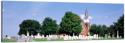 Cemetery in front of a church, Clynmalira Methodist Cemetery, Baltimore, Maryland, USA Canvas Art Print - Maryland Art