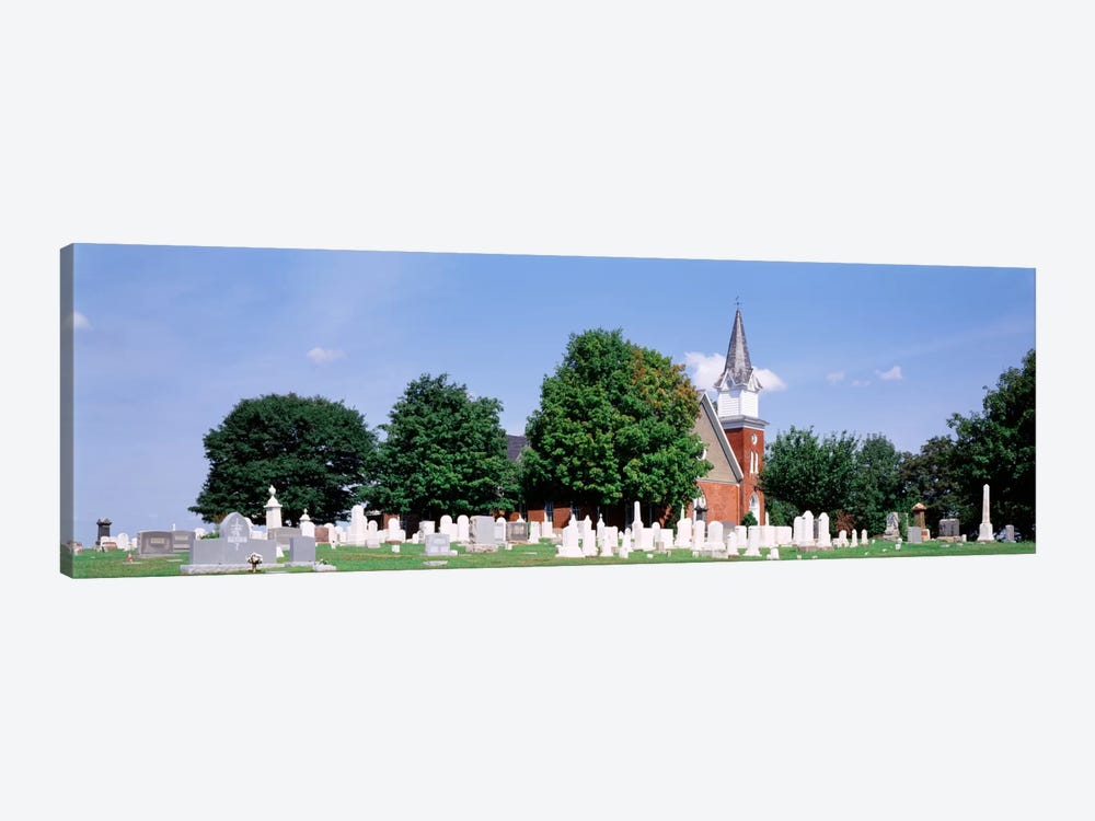 Cemetery in front of a church, Clynmalira Methodist Cemetery, Baltimore, Maryland, USA by Panoramic Images 1-piece Canvas Art