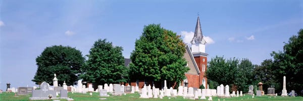 Maryland: Cemetery in front of a church, Clynmalira Methodist Cemetery, Baltimore, Maryland, USA by Panoramic Images