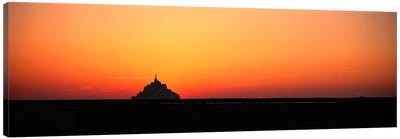 Sunset at Mont Saint Michel Normandy France Canvas Art Print - Famous Places of Worship