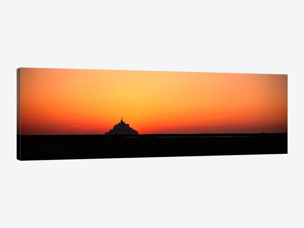 Sunset at Mont Saint Michel Normandy France by Panoramic Images 1-piece Canvas Wall Art