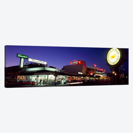 Tourists at a restaurant, Fisherman's Wharf, San Francisco, California, USA Canvas Print #PIM398} by Panoramic Images Canvas Art