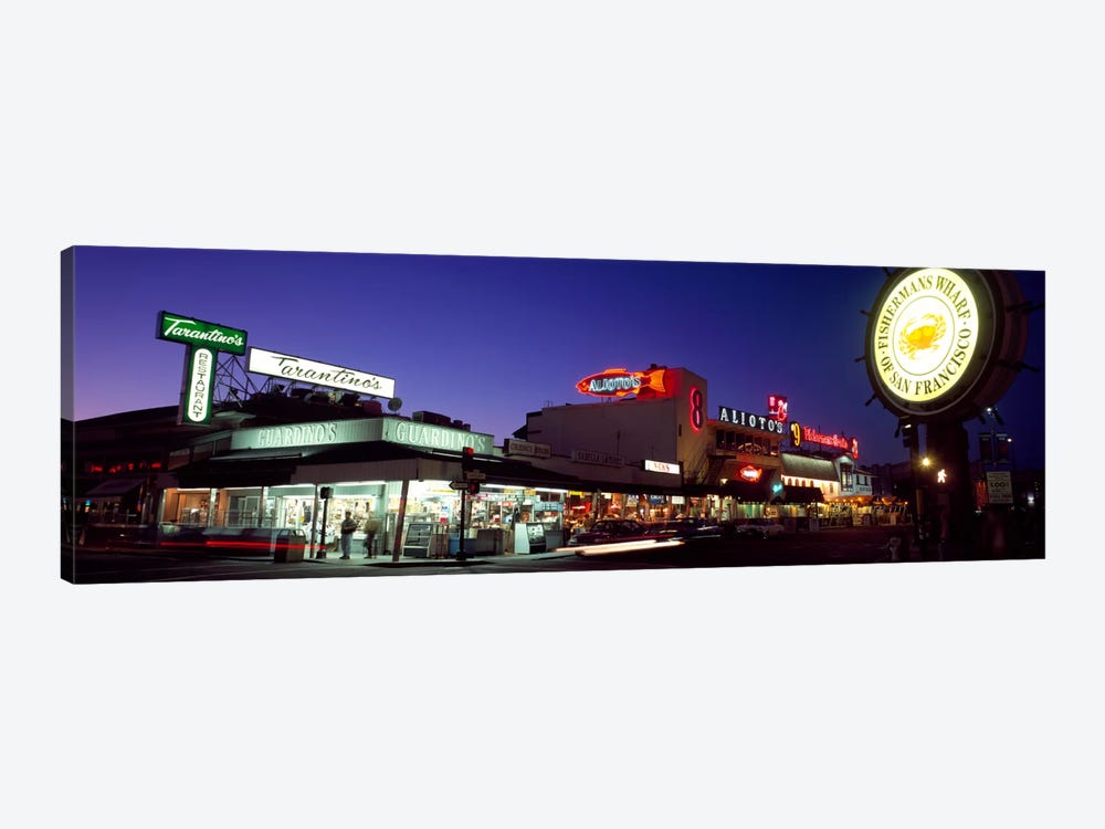 Tourists at a restaurant, Fisherman's Wharf, San Francisco, California, USA by Panoramic Images 1-piece Canvas Art Print