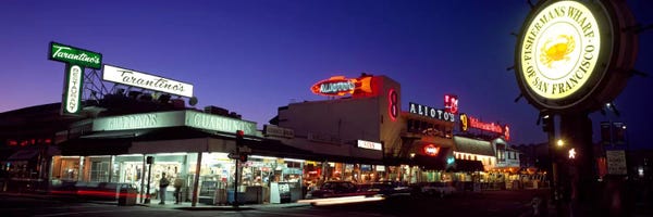 San Francisco: Tourists at a restaurant, Fisherman's Wharf, San Francisco, California, USA by Panoramic Images