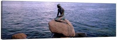 Little Mermaid Statue on Waterfront Copenhagen Denmark Canvas Art Print - Denmark Art