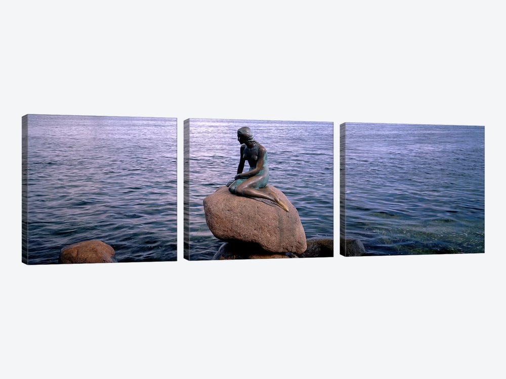 Little Mermaid Statue on Waterfront Copenhagen Denmark by Panoramic Images 3-piece Canvas Artwork