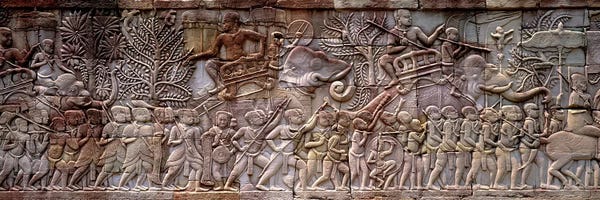 Places Of Worship: Bas Relief Angkor Wat Cambodia by Panoramic Images