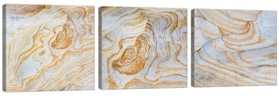 Sandstone Swirl Pattern Triptych Canvas Art Print - Agate, Geode & Mineral Art