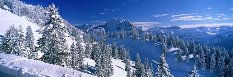 Wintry Mountain Landscape, Bavarian Alps, Bavaria, Germany