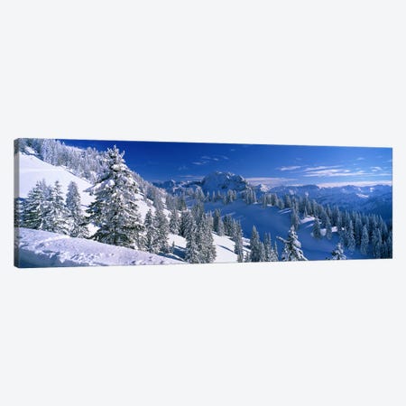 Wintry Mountain Landscape, Bavarian Alps, Bavaria, Germany Canvas Print #PIM4002} by Panoramic Images Art Print