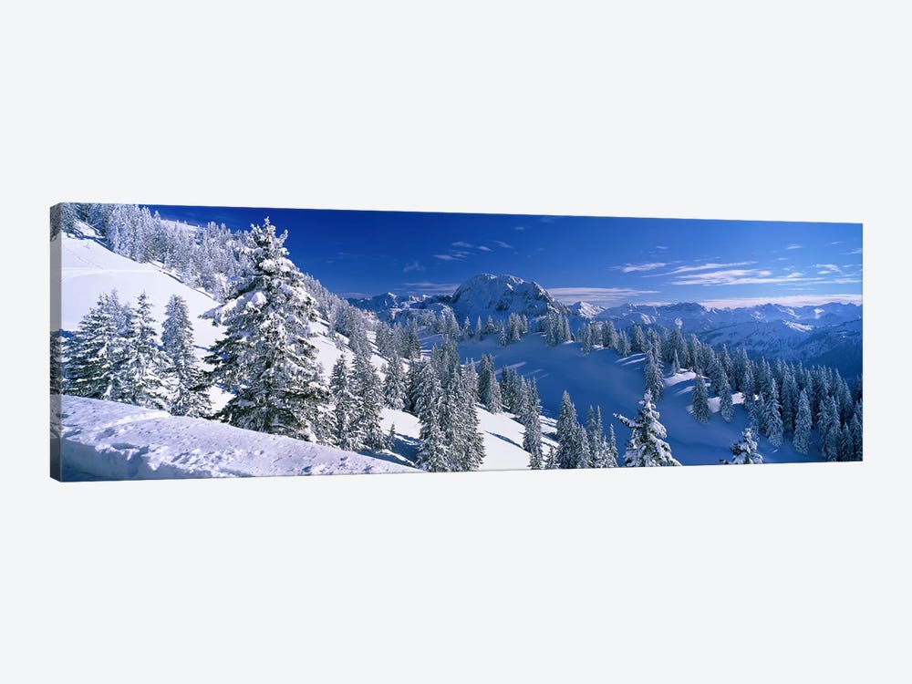 Wintry Mountain Landscape, Bavarian Alps, Bavaria, Germany by Panoramic Images 1-piece Canvas Artwork