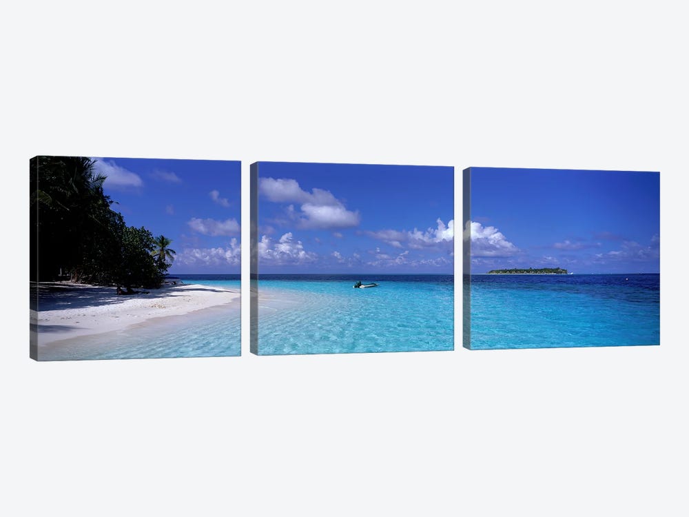 Tropical Beach Ihru Maldives by Panoramic Images 3-piece Canvas Artwork