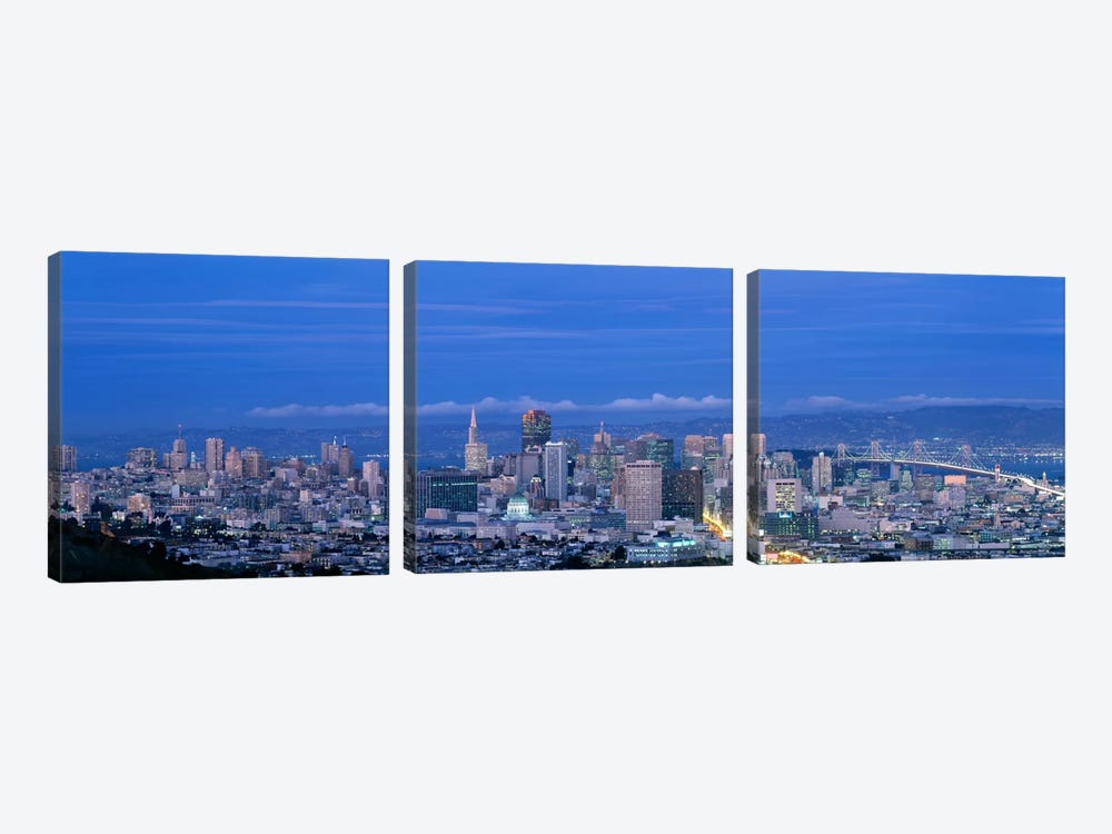 San Francisco cityscape Upper Market California by Panoramic Images 3-piece Art Print
