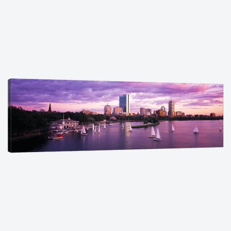 Dusk Boston MA Canvas Print #PIM4019} by Panoramic Images Canvas Artwork