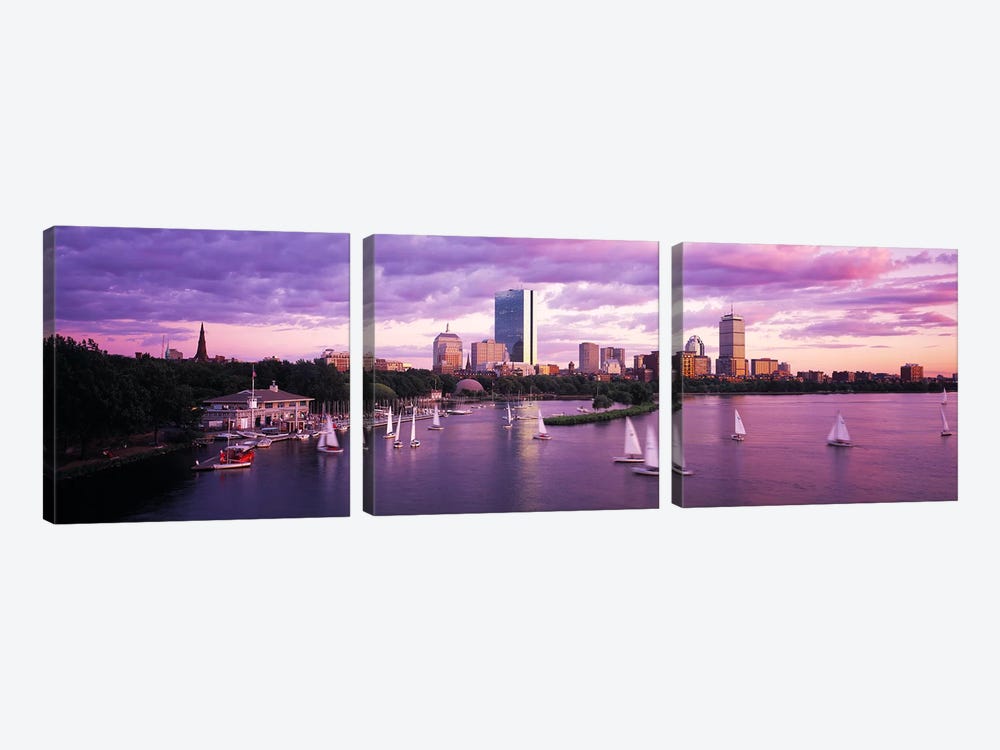 Dusk Boston MA by Panoramic Images 3-piece Canvas Artwork