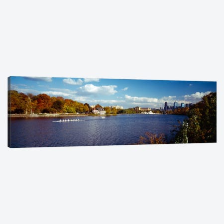 Boat in the riverSchuylkill River, Philadelphia, Pennsylvania, USA Canvas Print #PIM401} by Panoramic Images Canvas Art