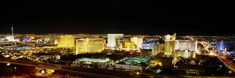 High Angle View of Buildings Lit Up At NightLas Vegas, Nevada, USA